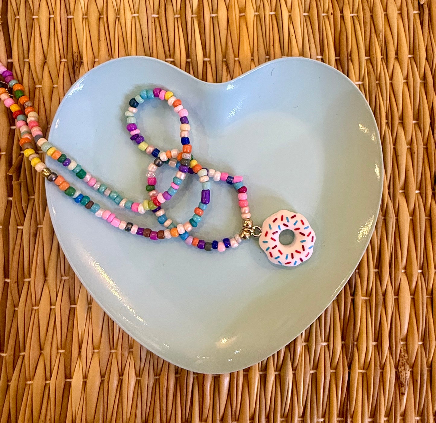 Necklace beaded with charm for kids $10