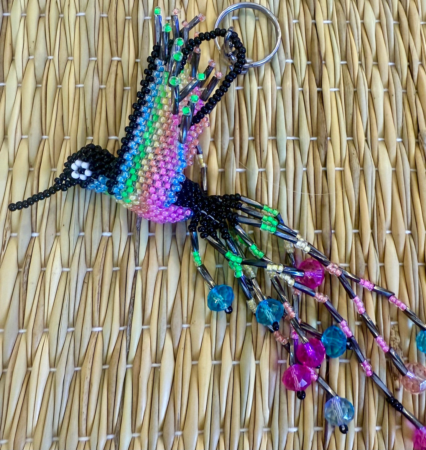 Keychain beaded hummingbird $25