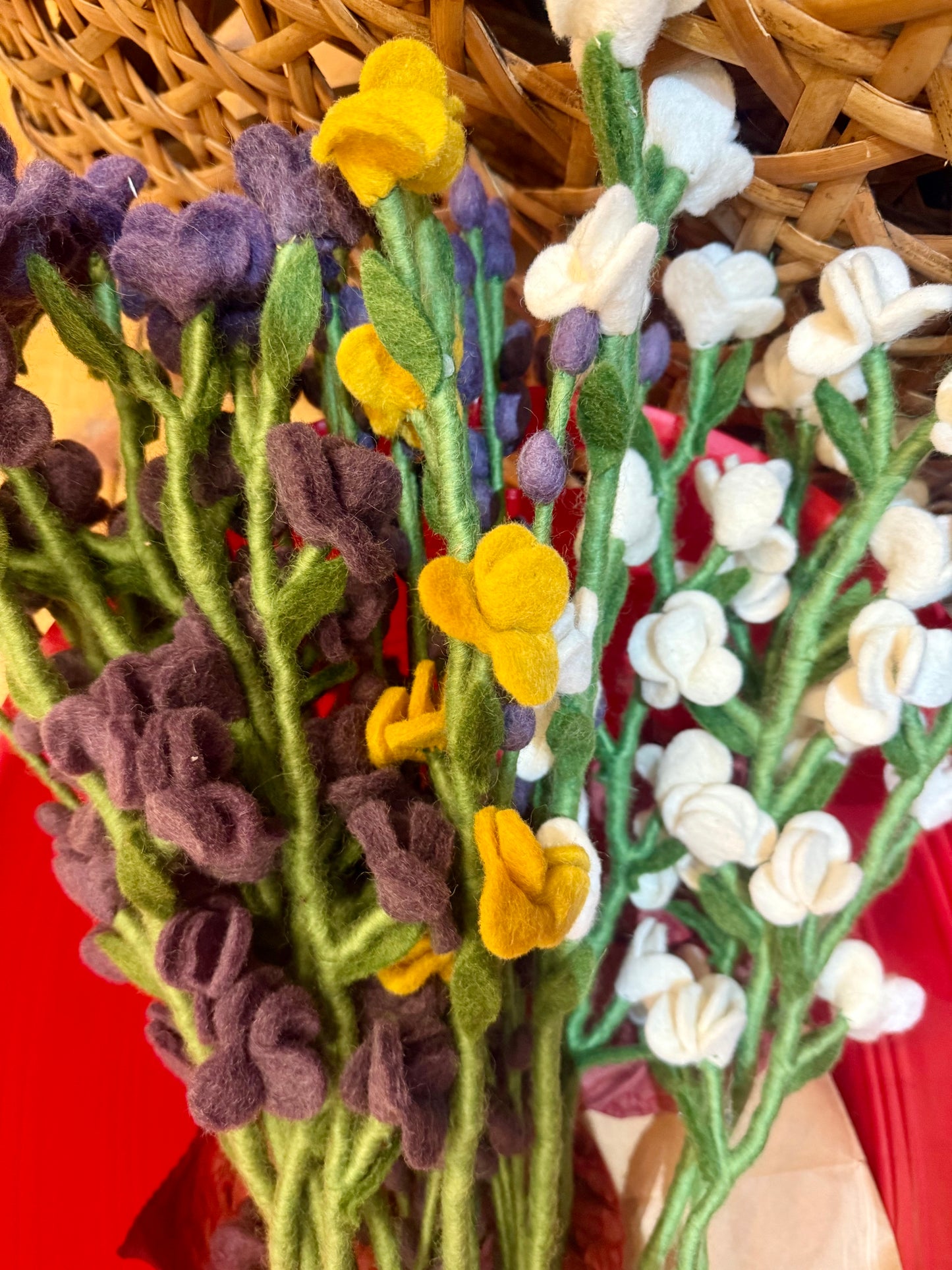 Flower Stalks Felted wool $9