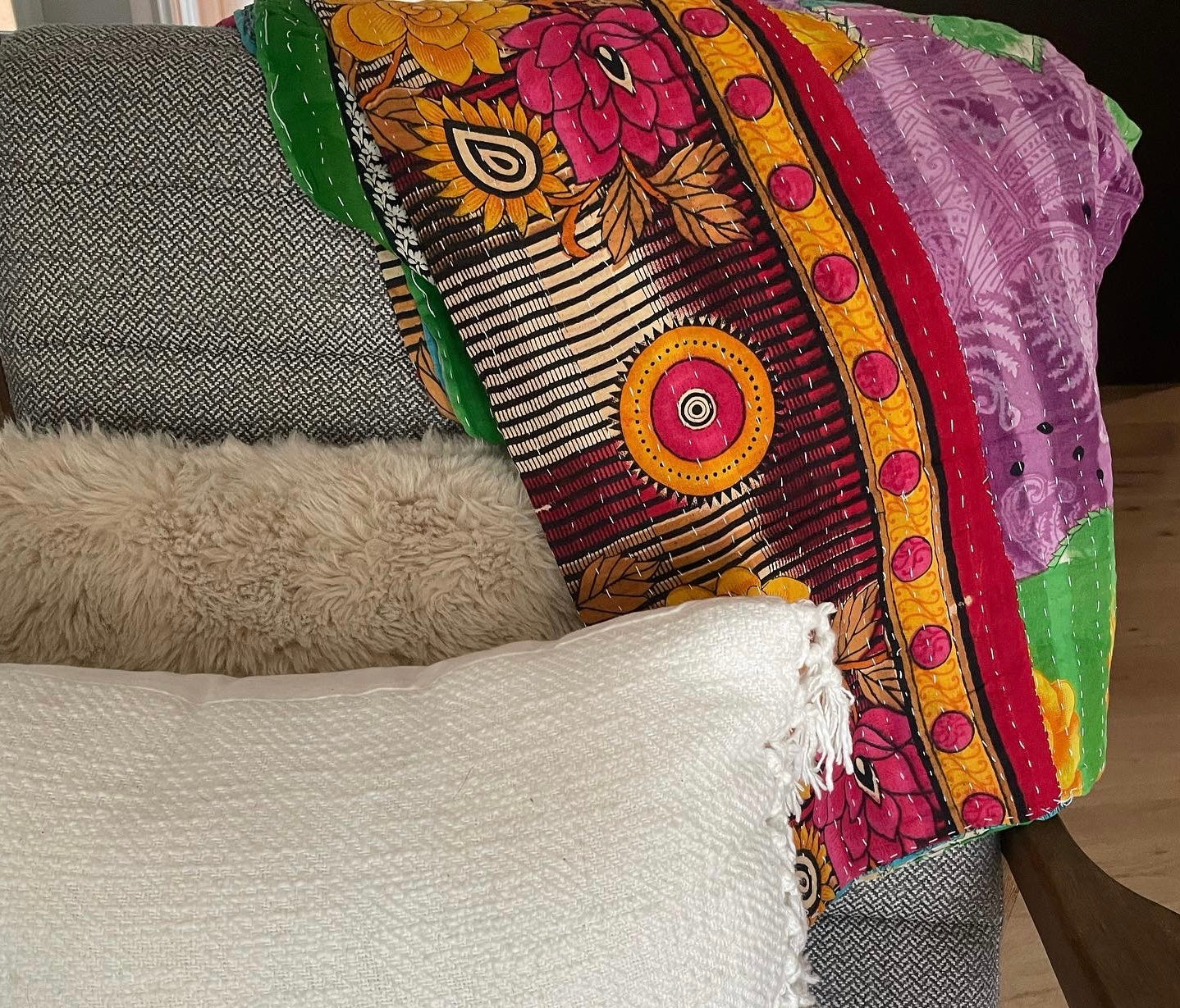 Kantha blankets $55