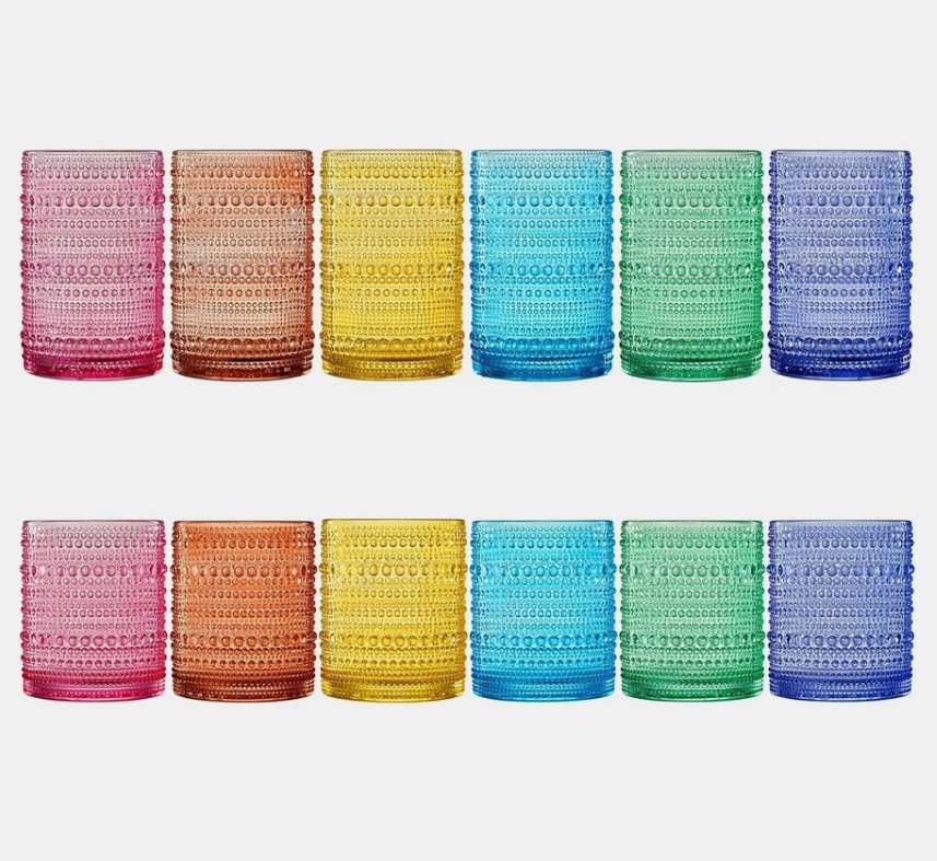 SAV Hobnail Glasses various colours 2 sizes