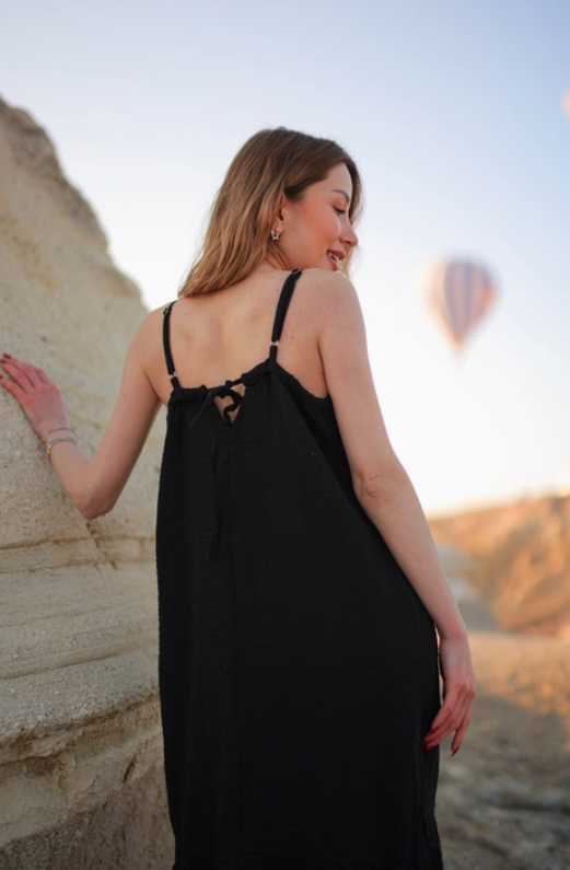 Double Gauze Strapy Midi Dress $105