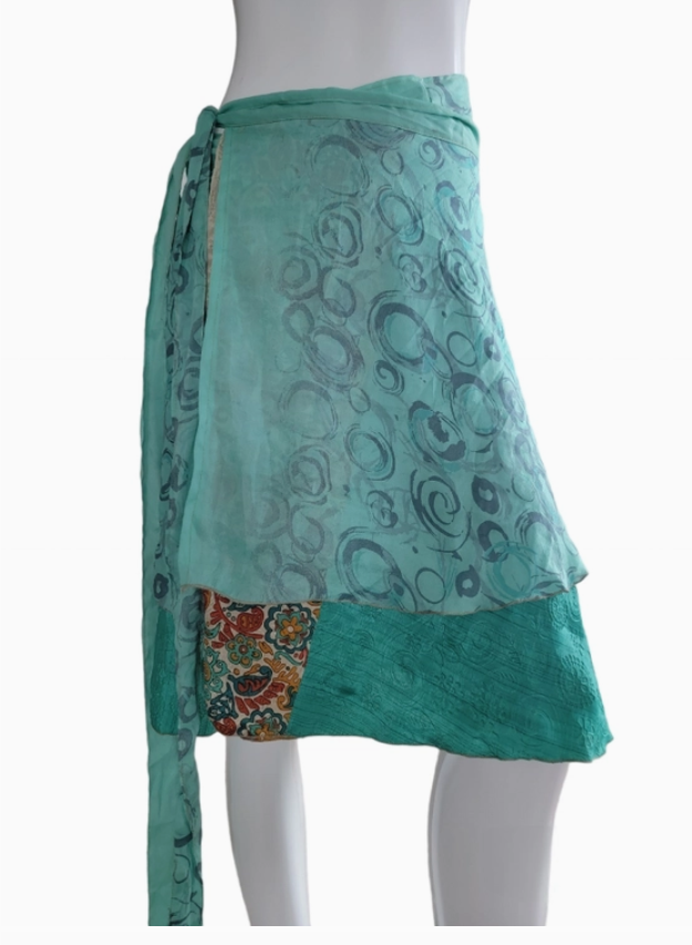 Mini wrap skirt reversible $40