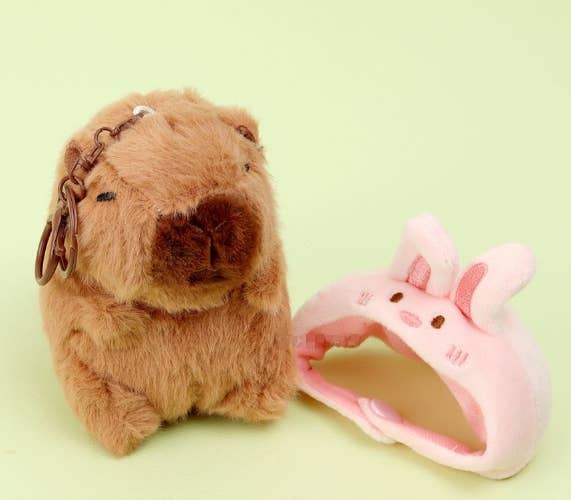 BCC Capybara Plush Keychain β BIG Neck Hood Series