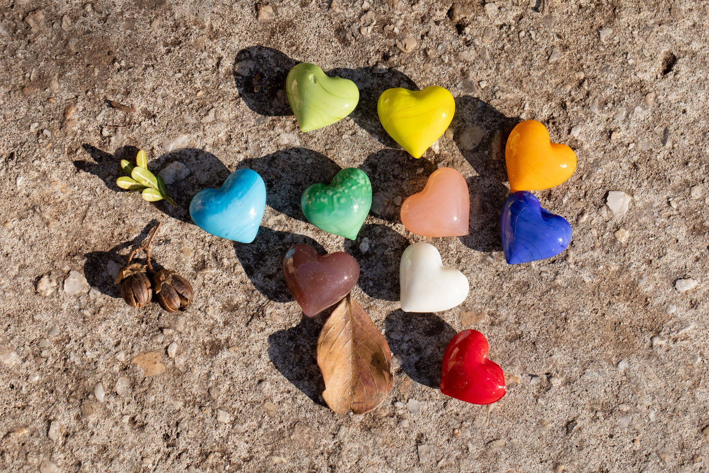 GIV Glass Pocket Hearts - Choose From Three Color Schemes $4