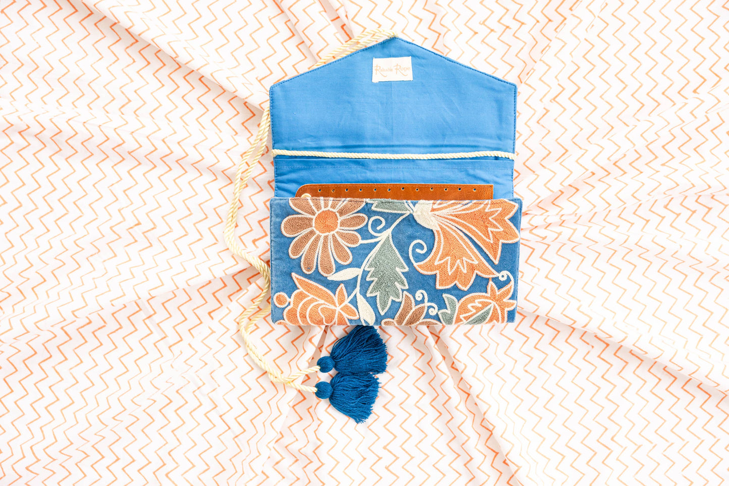 RAB Embroidered Velvet Jewelry Organizer Blue $39
