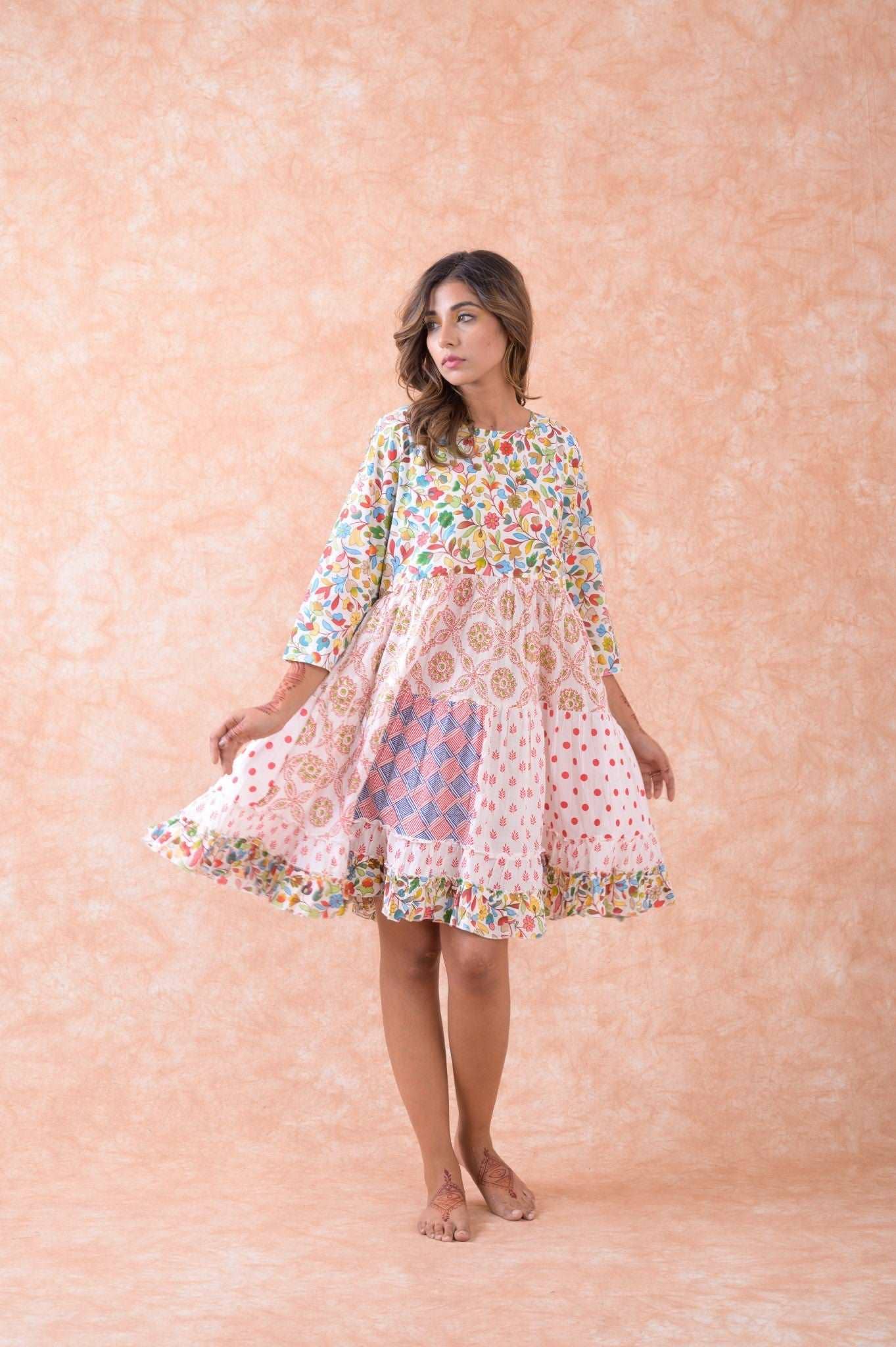 RHE Rhea Multi Pattern Dress $45
