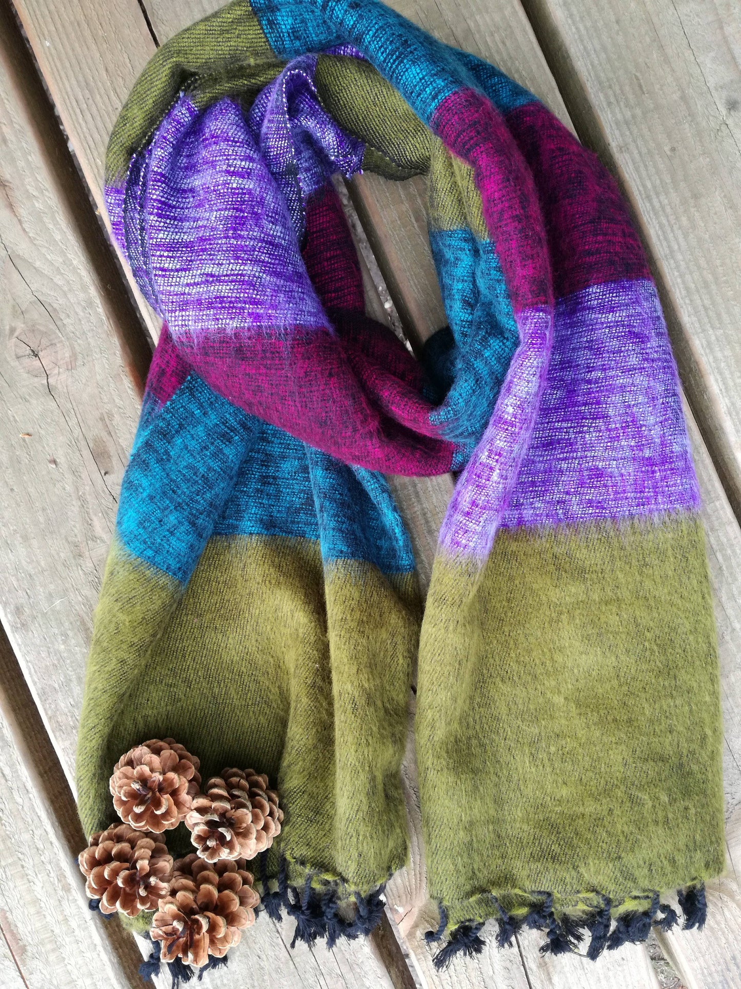 MOG Stripe Nepali Shawls - Hummingbird