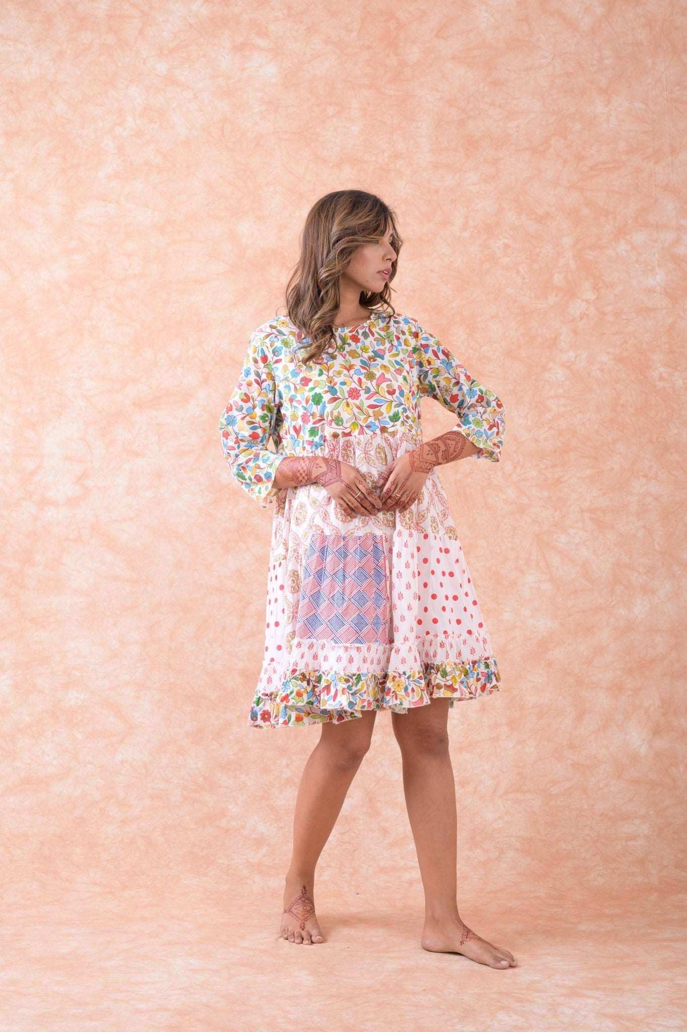RHE Rhea Multi Pattern Dress $45