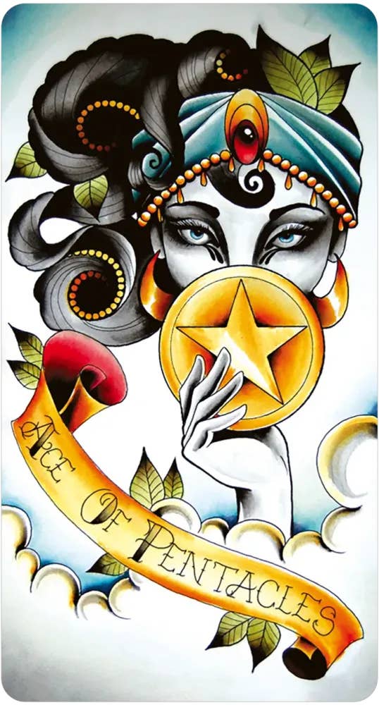 DEE Eight Coins' Tattoo Tarot Borderless Miniature Edition $20