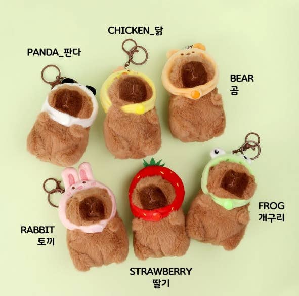 BCC Capybara Plush Keychain β BIG Neck Hood Series