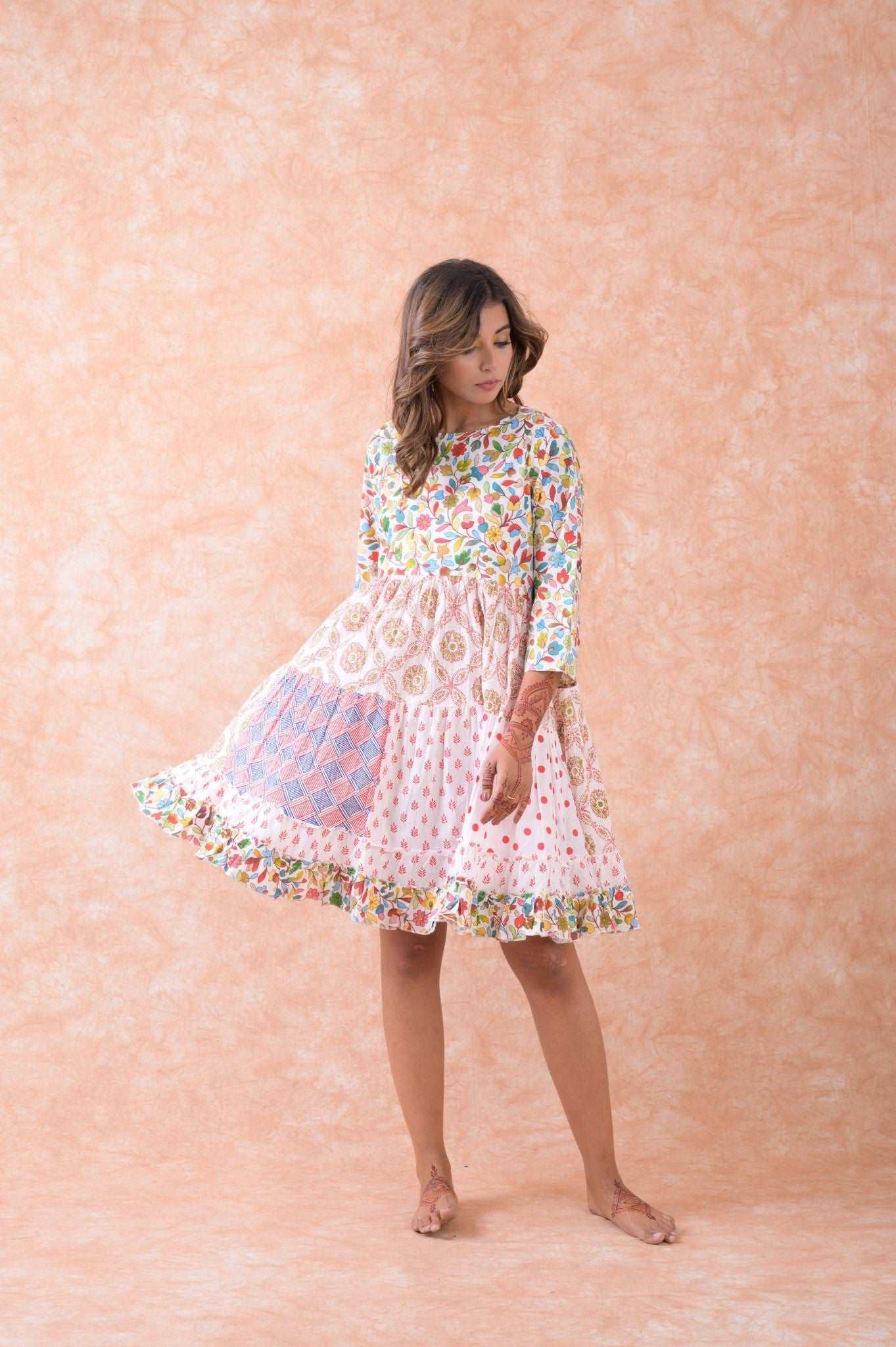 RHE Rhea Multi Pattern Dress $45