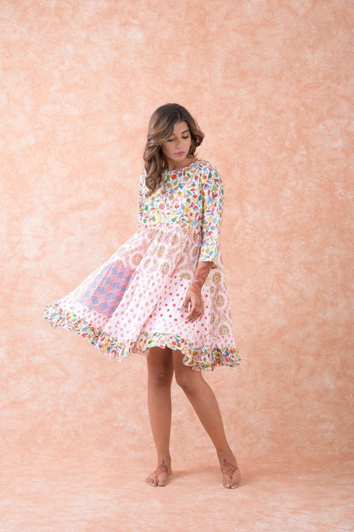 RHE Rhea Multi Pattern Dress $45
