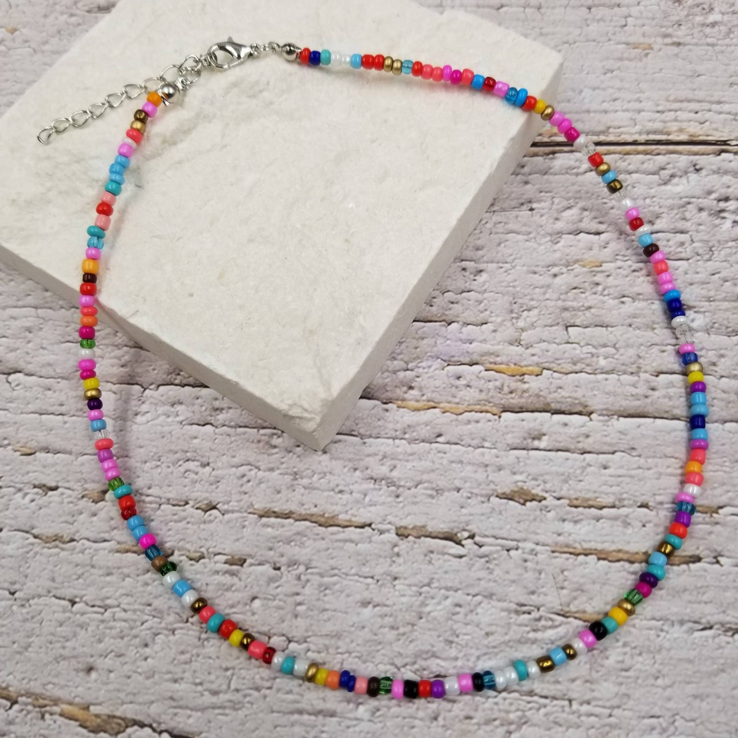 CER Boho Layered Colorful Seed Beads Necklace $10