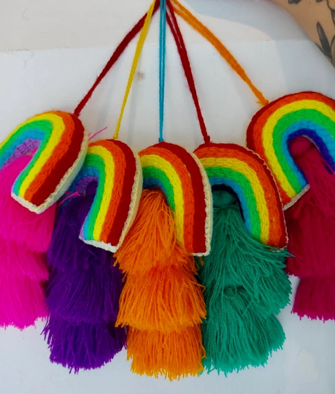 Pompom Rainbow Decoration from Mexico $17