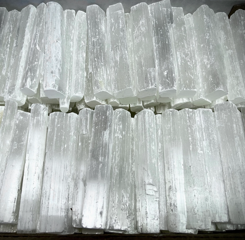 Selenite Crystal Wand 4" from Morocco