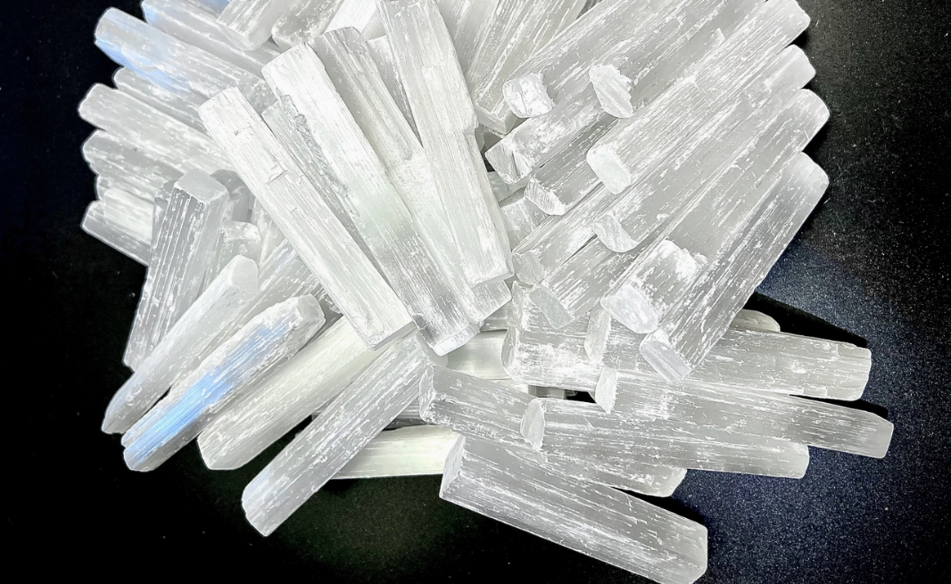 Selenite Crystal Wand 4" from Morocco