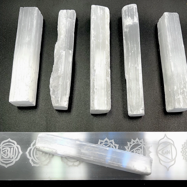 Selenite Crystal Wand 4" from Morocco