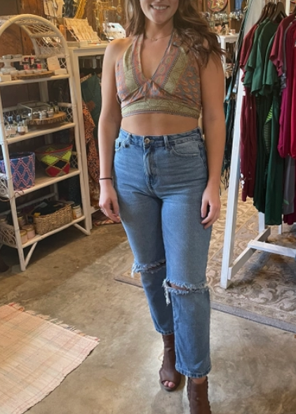 Reversible Silk Halter $65