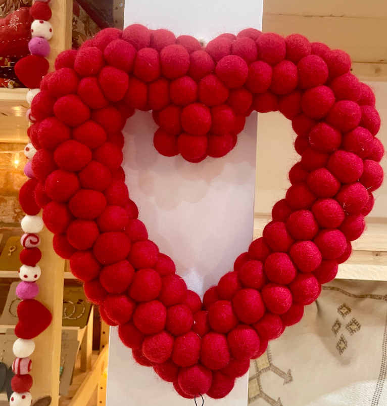 Valentine Red Heart Shaped Wreath $35