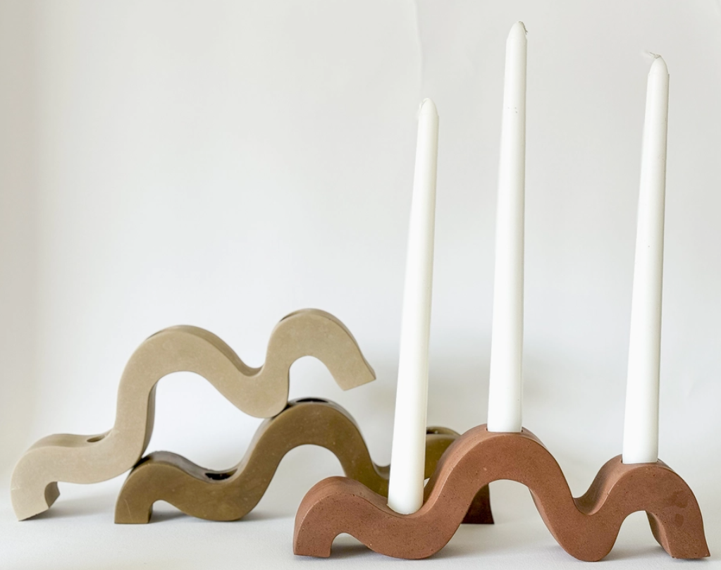 Wavy Taper Candle Holder | Candlestick Holder