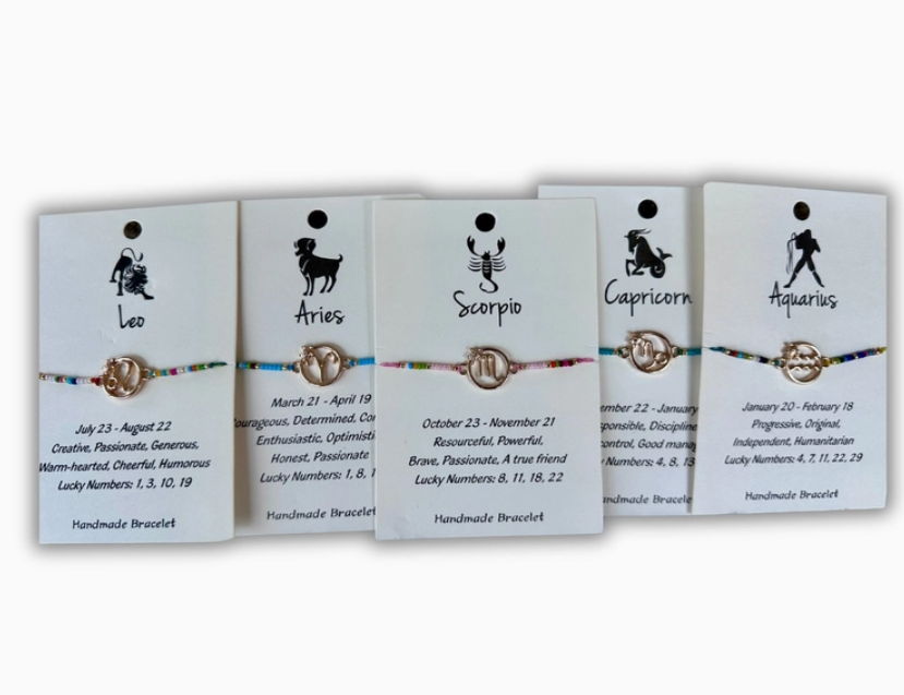 Zodiac Sign Beaded Bracelet $15