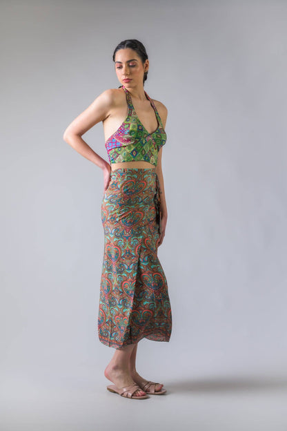 RHE Rhea Flowers Print Long Wrap Skirt Various $50