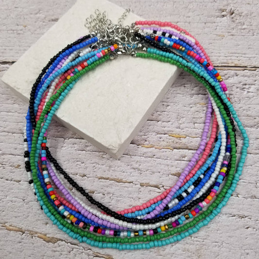 CER Boho Layered Colorful Seed Beads Necklace $10