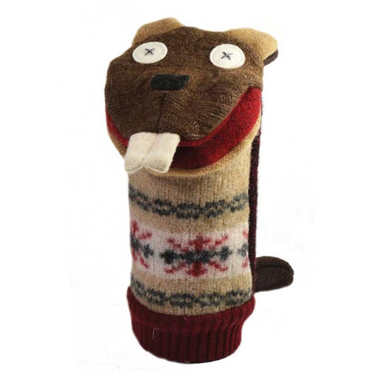 CAT Cate and Levi Beaver Puppet | Reclaimed Wool $30