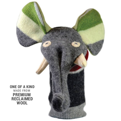CAT Cate & Levi Elephant Puppet | Reclaimed Wool $30