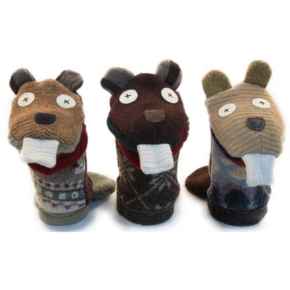 CAT Cate and Levi Beaver Puppet | Reclaimed Wool $30