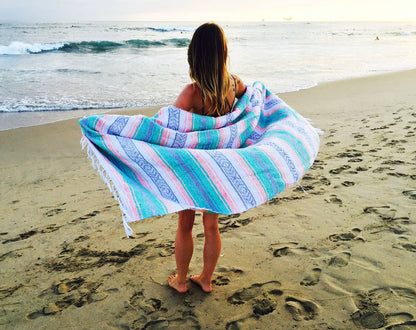 MEX Pastel Mexican Blankets Yoga, Beach, Pool $49