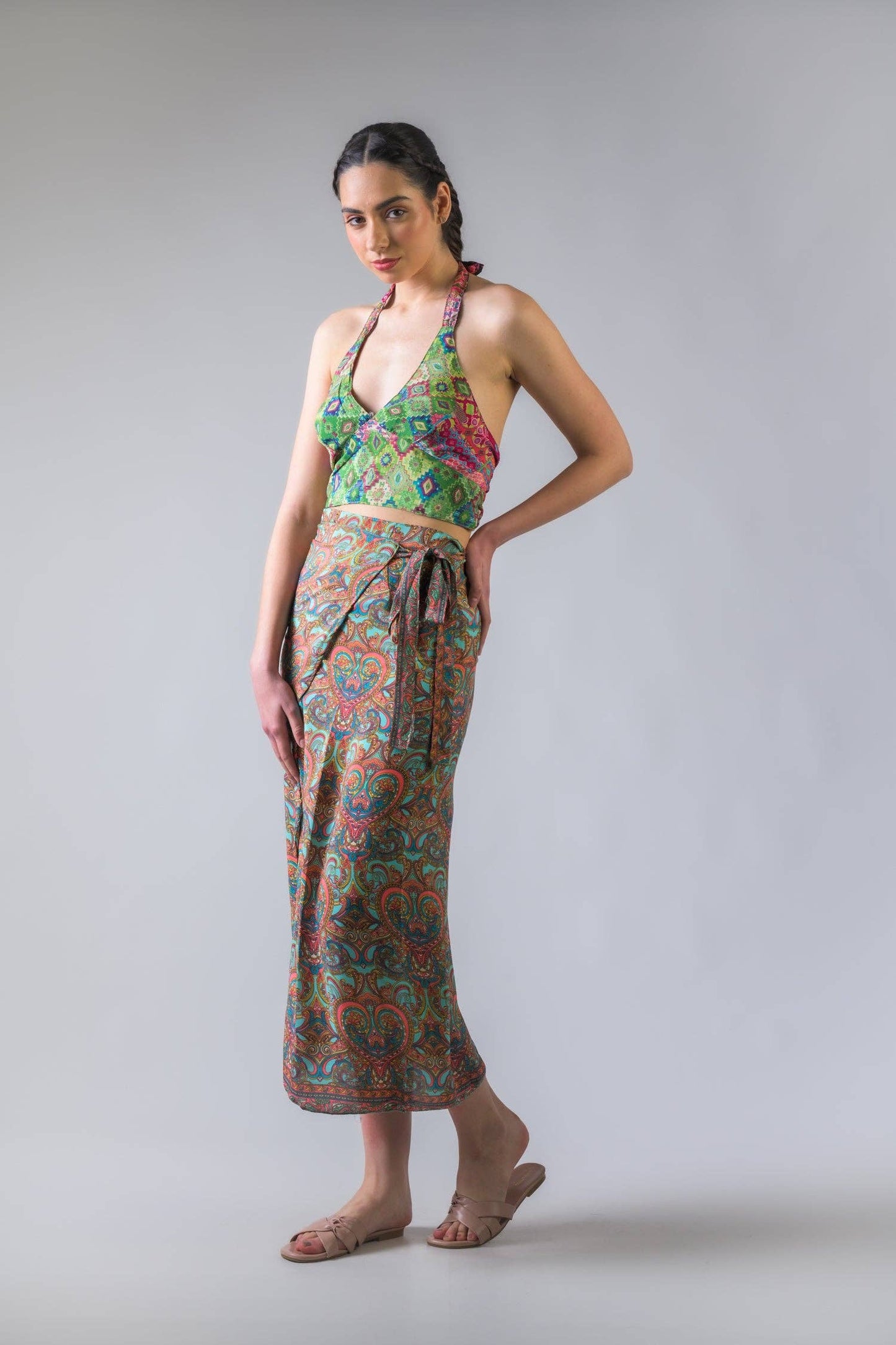 RHE Rhea Flowers Print Long Wrap Skirt Various $50