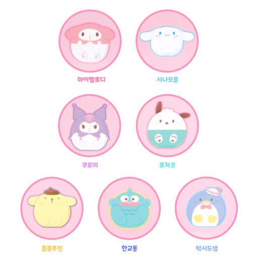 BCC Sanrio Mood Lighting Charaters Figure Key RIng Zipper Charm