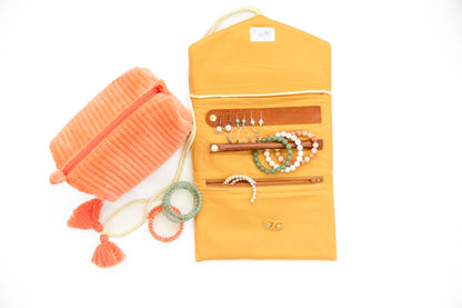 RAB Embroidered Velvet Jewelry Organizer-Mustard $39