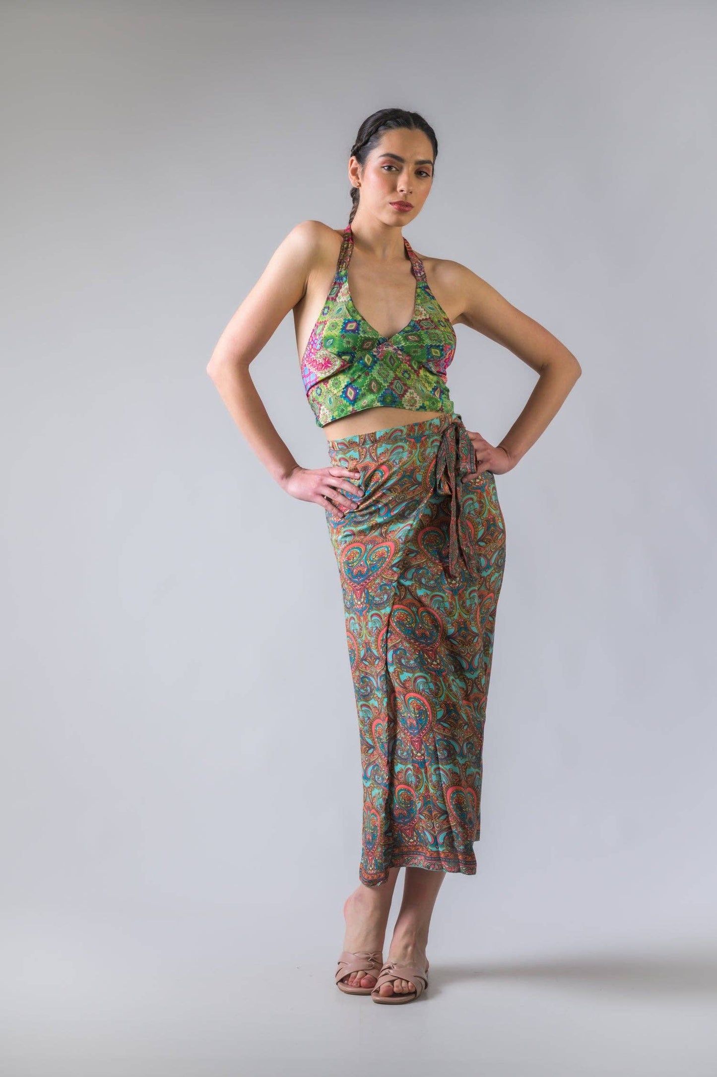 RHE Rhea Flowers Print Long Wrap Skirt Various $50