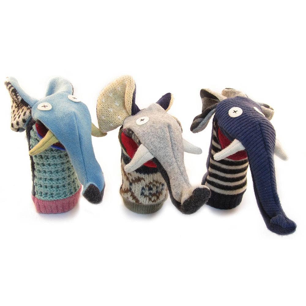 CAT Cate & Levi Elephant Puppet | Reclaimed Wool $30