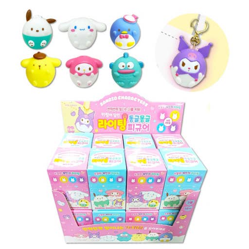 BCC Sanrio Mood Lighting Charaters Figure Key RIng Zipper Charm