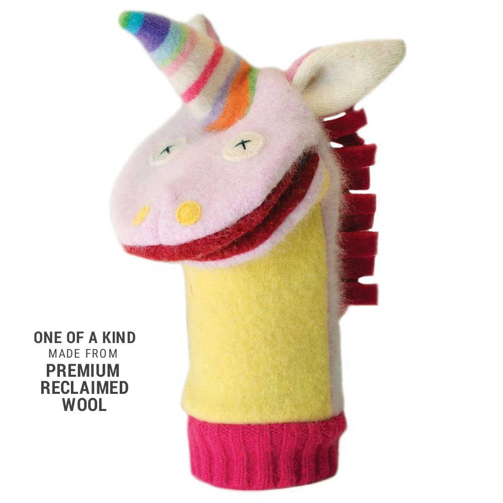 CAT Cate & Levi Unicorn Puppet | Reclaimed Wool $30