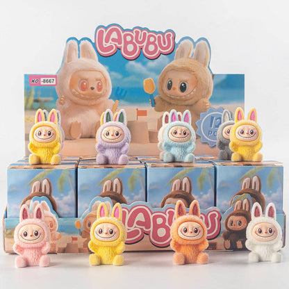 BCC Labubu Flocked Vinyl Figure Collectible Toy Blind Box Surprise Trendy Desk Decor