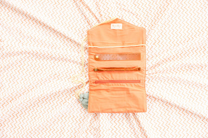RAB Embroidered Velvet Jewelry Organizer-Coral $39