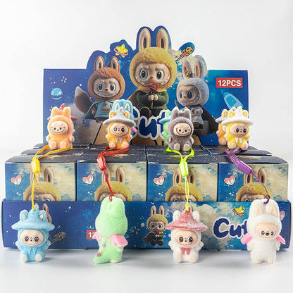 BCC Labubu Flocked Vinyl Figure Collectible Toy Blind Box Surprise Trendy Desk Decor