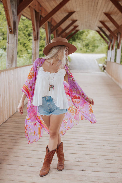 LLE Repurposed Sari Duster Kimono $70
