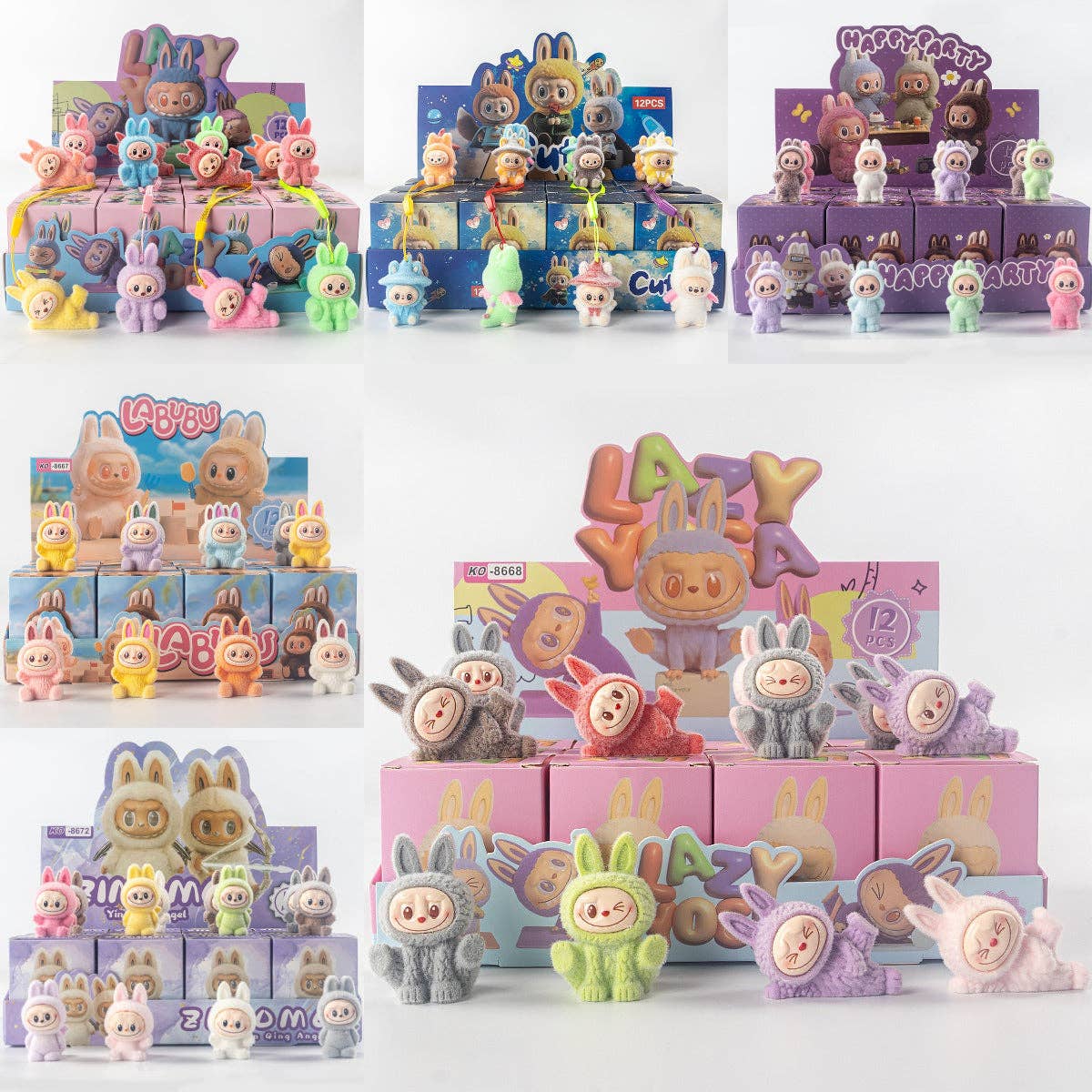 BCC Labubu Flocked Vinyl Figure Collectible Toy Blind Box Surprise