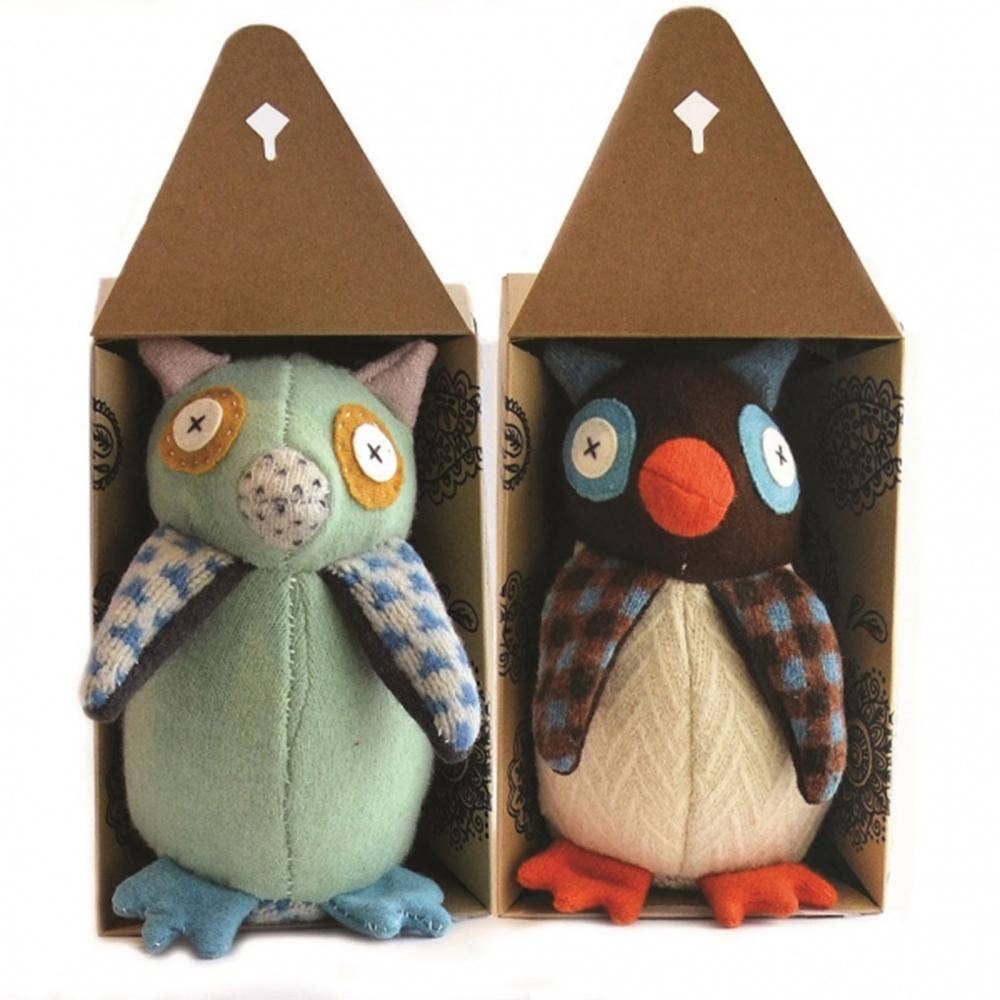 Owl Stuffed Animal DIY Sewing Kit | Reclaimed Wool