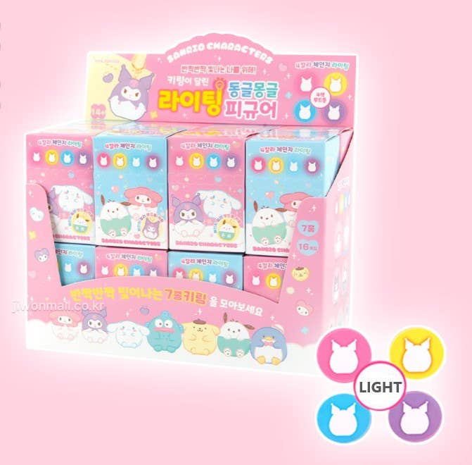BCC Sanrio Mood Lighting Charaters Figure Key RIng Zipper Charm
