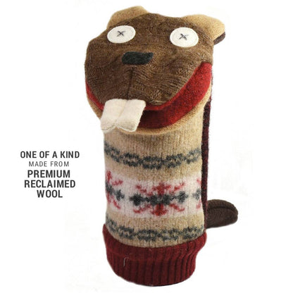 CAT Cate and Levi Beaver Puppet | Reclaimed Wool $30